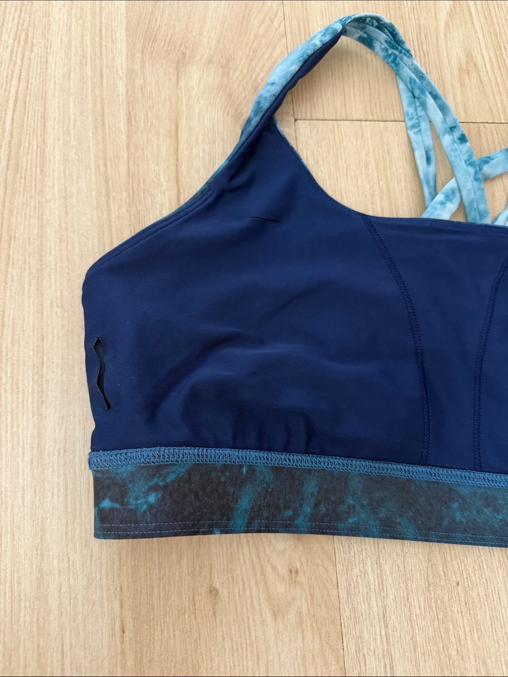 Women’s Strappy Sports Bra - Teal/Black